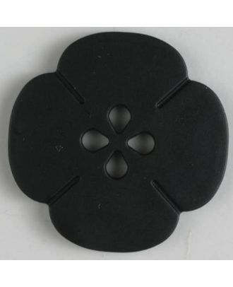 plastic button flower with 2 holes - Size: 25mm - Color: black - Art.No. 310726