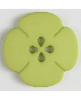 plastic button flower with 2 holes - Size: 25mm - Color: green - Art.No. 314614