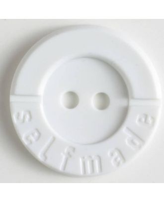 polyamide button 2 holes selfmade - Size: 25mm - Color: white - Art.No. 310732