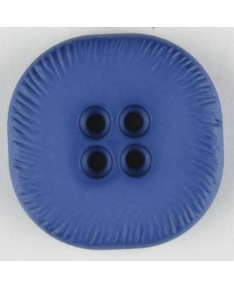 polyamide button, square, 4 holes - Size: 23mm - Color: blue - Art.No. 312710