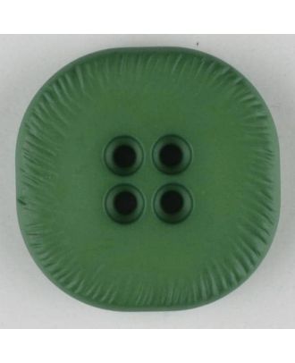 polyamide button, square, 4 holes - Size: 23mm - Color: green - Art.No. 312713