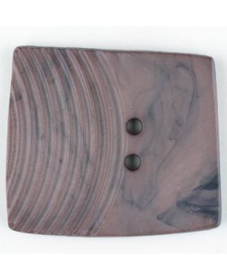 polyamide button, square, 2 holes - Size: 23mm - Color: brown - Art.No. 335716
