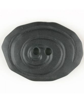 polyamide button, oval, 2 holes - Size: 30mm - Color: black - Art.No. 341181
