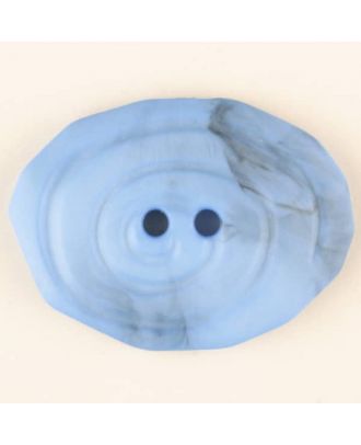 polyamide button, oval, 2 holes - Size: 30mm - Color: blue - Art.No. 345745