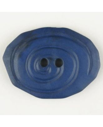 polyamide button, oval, 2 holes - Size: 25mm - Color: blue - Art.No. 315748