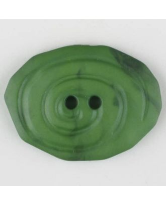 polyamide button, oval, 2 holes - Size: 30mm - Color: green - Art.No. 345748