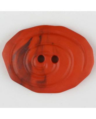 polyamide button, oval, 2 holes - Size: 25mm - Color: red - Art.No. 315752