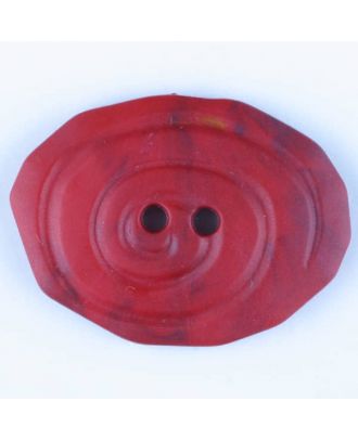 polyamide button, oval, 2 holes - Size: 30mm - Color: red - Art.No. 345751