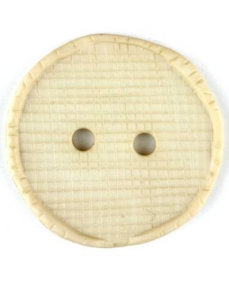 polyamide button, round, 2 holes - Size: 32mm - Color: beige - Art.No. 375714