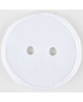 polyamide button, round, 2 holes - Size: 32mm - Color: white - Art.No. 370742