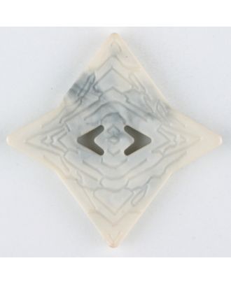 Polyamide button, edged, 2 holes - Size: 40mm - Color: beige - Art.No. 406700