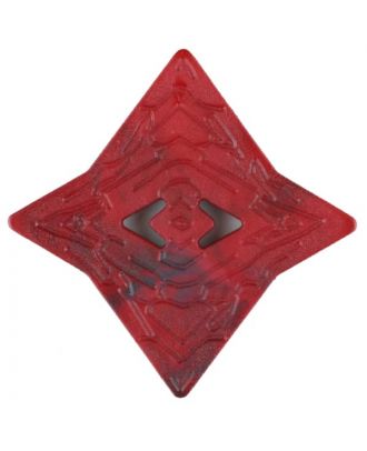Polyamide button, edged, 2 holes - Size: 32mm - Color: red - Art.No. 376742
