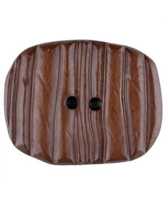 Polyamide button, oval, 2 holes - Size: 34mm - Color: brown - Art.No. 376727