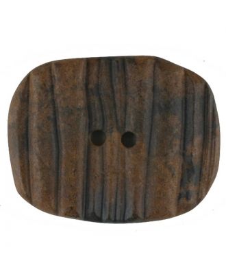 Wood button, oval, 2 holes - Size: 28mm - Color: brown - Art.No. 350422