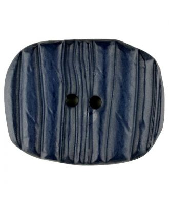 Polyamide button, oval, 2 holes - Size: 34mm - Color: blue - Art.No. 376728