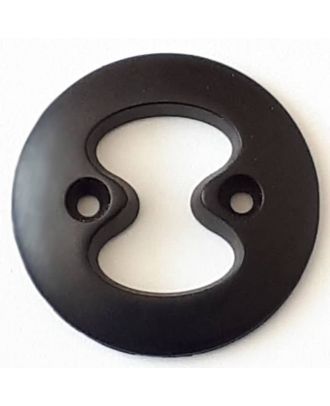 polyamide button with 2 holes - Size: 34mm - Color: black - Art.No. 370796