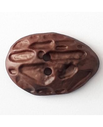 polyamide button with 2 holes - Size: 30mm - Color: brown - Art.No. 378740