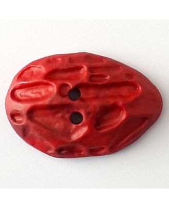 polyamide button with 2 holes - Size: 40mm - Color: red - Art.No. 408709