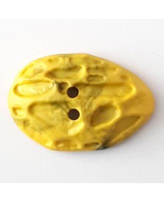 polyamide button with 2 holes - Size: 30mm - Color: yellow - Art.No. 378749