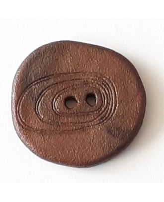 polyamide button with 2 holes - Size: 23mm - Color: brown - Art.No. 338714