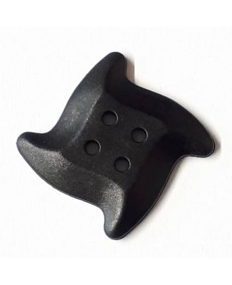 starfish button with 4 holes - Size: 23mm - Color: black - Art.No. 281106