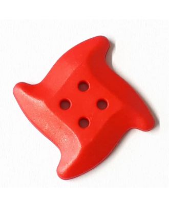 starfish button with 4 holes - Size: 23mm - Color: red - Art.No. 282811