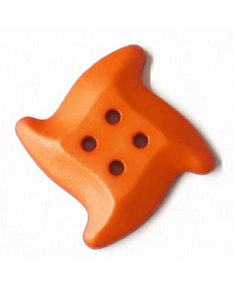 starfish button with 4 holes - Size: 23mm - Color: orange - Art.No. 282813