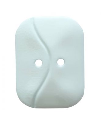 oblong polyamide button with 2 holes and wave - Size: 32mm - Color: blue - Art.No. 374803