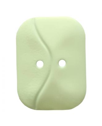 oblong polyamide button with 2 holes and wave - Size: 32mm - Color: green - Art.No. 374806