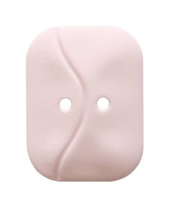 oblong polyamide button with 2 holes and wave - Size: 32mm - Color: pink - Art.No. 374808