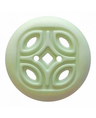 round polyamide button with 2 holes and open ornament - Size: 30mm - Color: green - Art.No. 384819