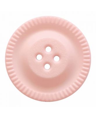round polyamide button with 4 holes and gear on the edge - Size: 23mm - Color: pink - Art.No. 334832