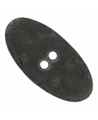 oval-shaped polyamide button vintage look, two holes - Size: 55mm - Color: black - Art.No. 450188