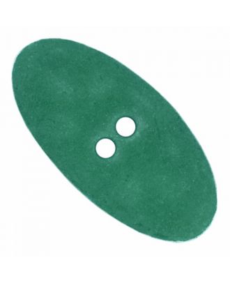oval-shaped polyamide button vintage look, two holes - Size: 55mm - Color: green - Art.No. 455806
