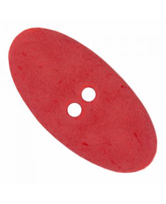 oval-shaped polyamide button vintage look, two holes - Size: 55mm - Color: red - Art.No. 455807