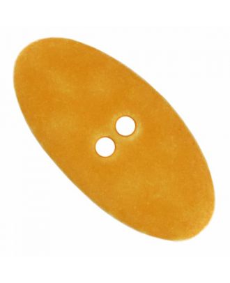 oval-shaped polyamide button vintage look, two holes - Size: 45mm - Color: yellow - Art.No. 425810