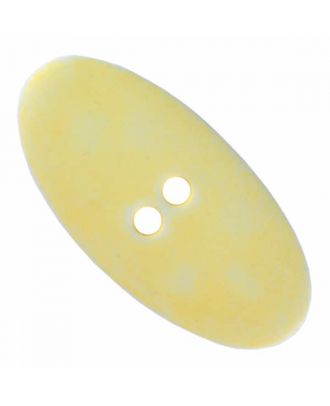 oval-shaped polyamide button vintage look, two holes - Size: 55mm - Color: yellow - Art.No. 455811