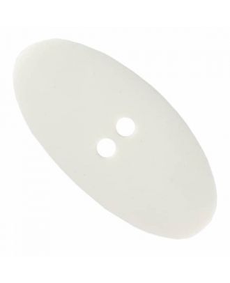 oval-shaped polyamide button vintage look, two holes - Size: 55mm - Color: white - Art.No. 450187