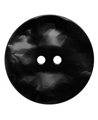 polyamide button round shape with hilly surface and 2 holes - Size: 30mm - Color: schwarz - Art.No.: 380418