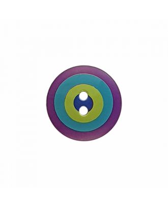 Kaffe Fassett Button “Target”, polyamide round shape 2 holes - Size: 20mm - Color: violet/blue/green/navy - Art.-Nr.: 300983