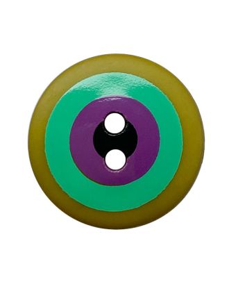 Kaffe Fassett button polyamide round shape printed with 2 holes - Size: 20mm - Color: green - Art.No.: 301044