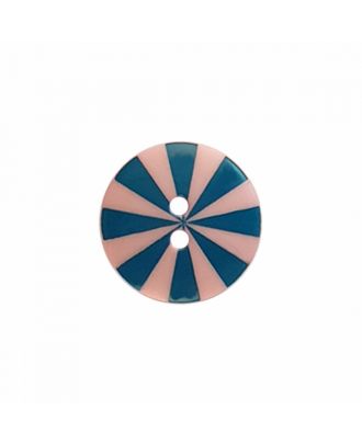 Kaffe Fassett Button “Radiate”, polyamide round shape 2 holes - Size: 20mm - Color: pink/blue - Art.-Nr.: 300986
