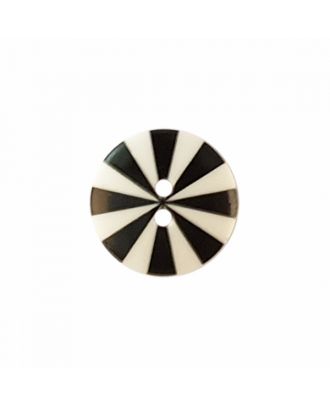 Kaffe Fassett Button “Radiate”, polyamide round shape 2 holes - Size: 20mm - Color: white/black - Art.-Nr.: 300985