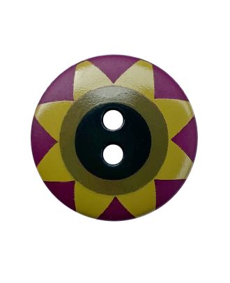 Kaffe Fassett button polyamide round shape printed with 2 holes - Size: 15mm - Color: purple - Art.No.: 261493