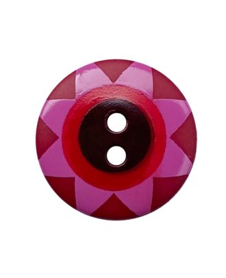 Kaffe Fassett button polyamide round shape printed with 2 holes - Size: 20mm - Color: burgundy - Art.No.: 301048