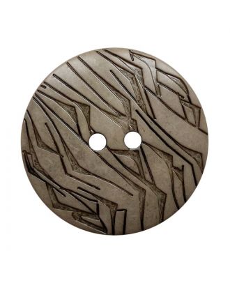 polyamide button round shape with black lacquer and 2 holes - Size: 18mm - Color: beige - Art.No.: 312021