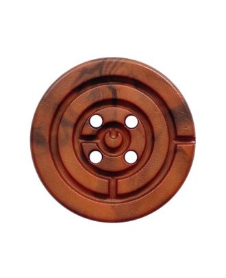 polyamide button round shape marbled with 2 holes - Size: 28mm - Color: braun - Art.No.: 384001