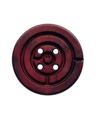 polyamide button round shape marbled with 2 holes - Size: 20mm - Color: weinrot - Art.No.: 334024