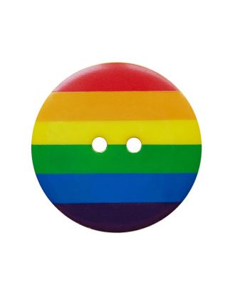 rainbow button polyamide round shape printed with 2 holes  - Size: 25mm - Color: gelb - Art.No.: 380450