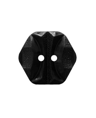 polyamide button hexagonal with 2 holes - Size: 18mm - Color: schwarz - Art.No.: 311202